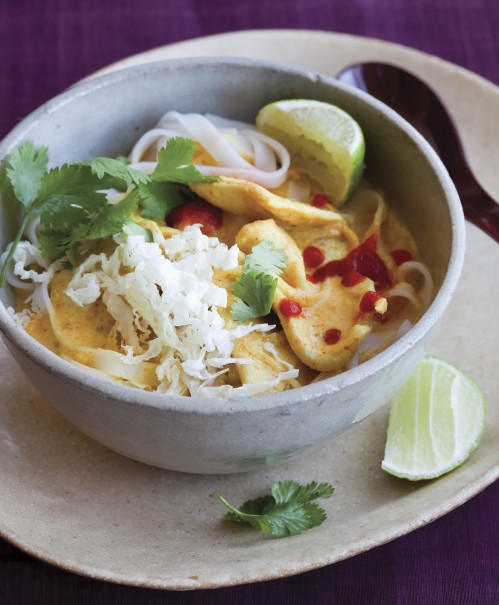 Red Curry Soup with Chicken and Rice Noodles | Laura b. Russell