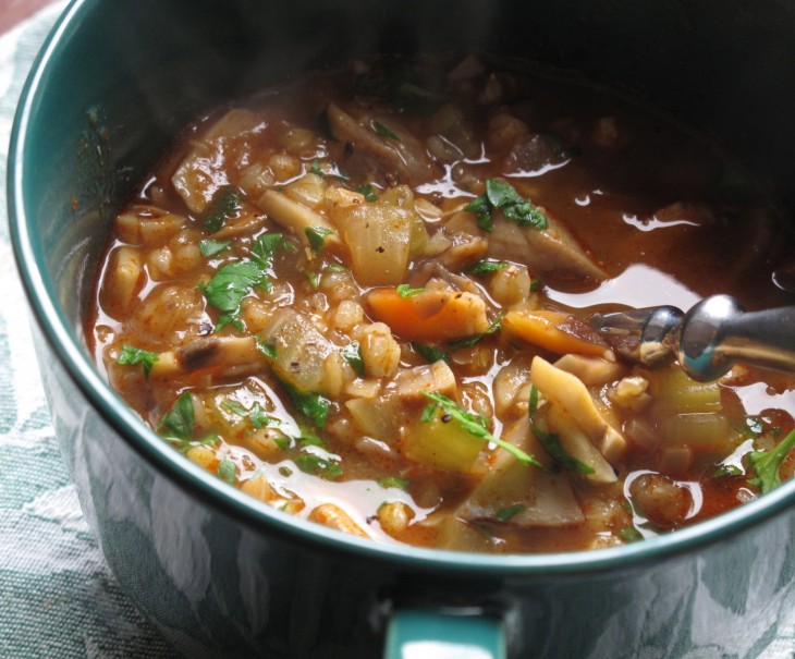 Eastern European-Style Mushroom and Buckwheat Soup | Laura b. Russell